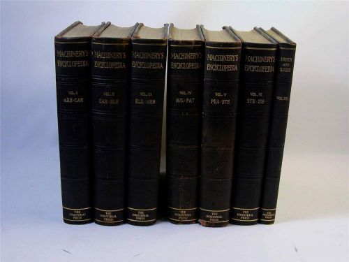 1917 machinists machinery&#039;s encyclopedia complete 7 volume book set leather for sale