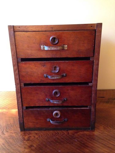 Antique Machinist Solid Wood Tool Box Chest Cabinet Signed Dated 1864 New York