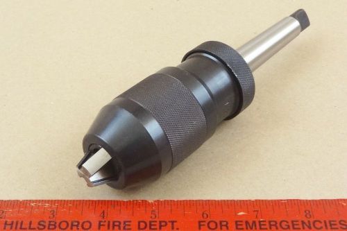 Mt2 heavy duty keyless tailstock drill chuck jt3 taper lathe tool 1/32&#034; - 5/8&#034; for sale