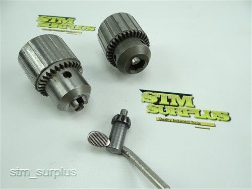 Pair of drill chucks jacobs 3a 5/8&#034; &amp; rohm +  key for sale