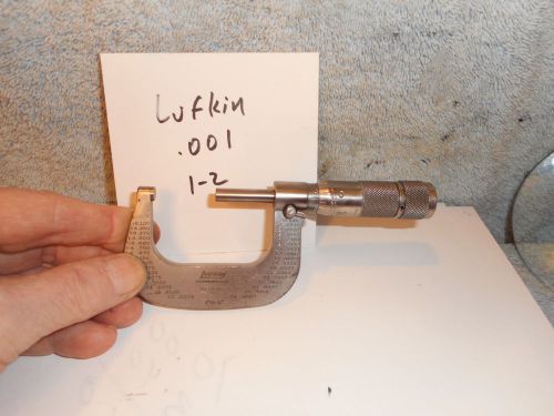 Machinists 12/4  USA Nice .001 Lufkin 1-2 Micrometer  --works 100%