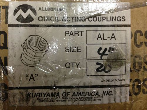 Kuriyama cam lock part # al-a400 - part a, alum, 4&#034;, male adapter x female npt for sale