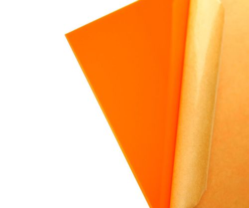 Orange Translucent Acrylic Plexiglass sheet 3/16&#034; x 24&#034; x 24&#034; (#2119)