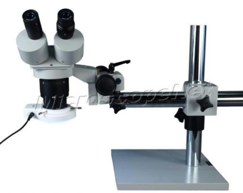 New Binocular Stereo Boom Stand Microscope 20X-40X-80X w 64 LED Circular Light