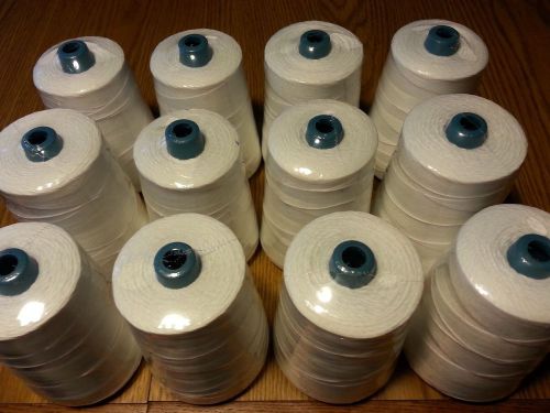 12 cones100% polyester natural white thread for portable bag closer newlong np7a for sale