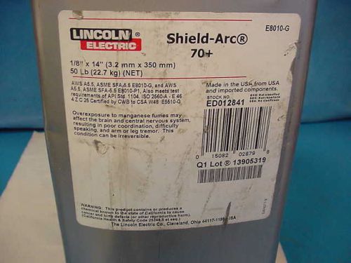 Lincoln Shield-Arc 8010 70+ 1/8&#034; welding rods 50 LB AWS E8010