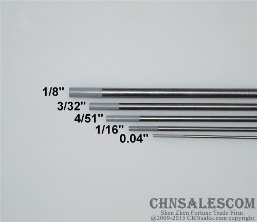 5 pcs WC20 0.04&#034; 1/16&#034; 4/51&#034; 3/32&#034; 1/8&#034; Ceriated Tungsten Electrode Grey