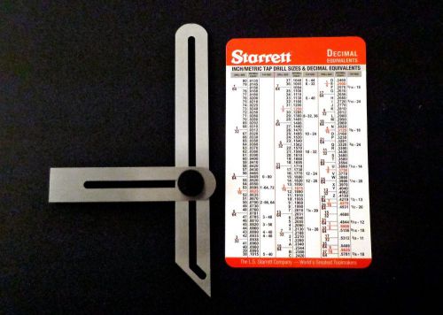 Lot Stainless Steel Sliding Bevel Gauge Plus Starrett Pocket Card