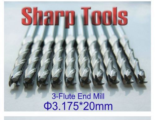 5pcs three flute cnc router bits endmill milling cutter 3.175mm 20mm for sale