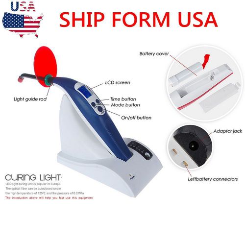 1x  New Dental Wireless Cordless LED-B Curing Light Lamp 100% Delivery from USA