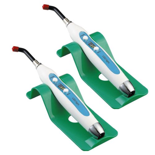 2X Dentist Dental Cordless Wireless LED Lamp Curing Light Cure with Light Guide