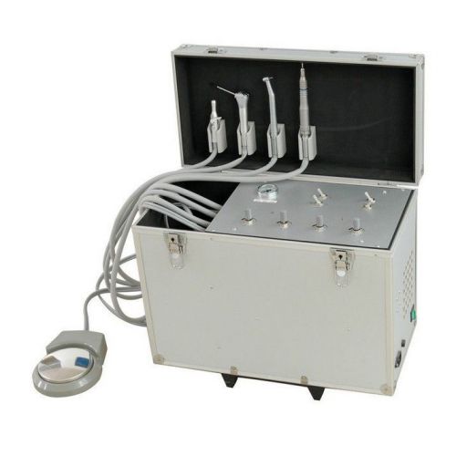Portable Dental Turbine Unit Suction Work Air Compressor 3 Way Syringe 4H/2H