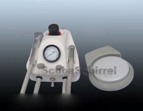Dental portable turbine unit works w/compressor with 2 hole handpiece adapter for sale