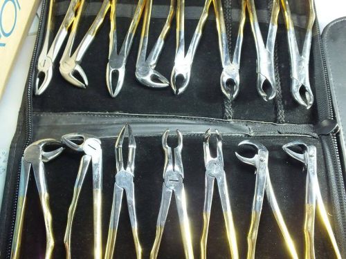 Golden Anatomical Forceps Molors Roots Set Of 15 ADDLER German Stainless