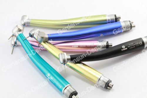 6 PCS TOSI New Lady Dental High Speed Push Button Rainbow Handpiece 4-Hole CE