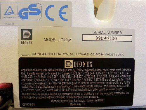 Dionex LC10-2 / Rheodyne 9126 Feed Valve