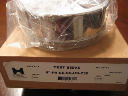 Usa standard test sieve , no. 230, 63 micron, ss 6&#034; diameter for sale