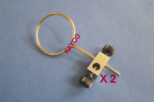 Stainless steel retort ring w/ brass boss head/grip clamp set of 2 funnel holder for sale
