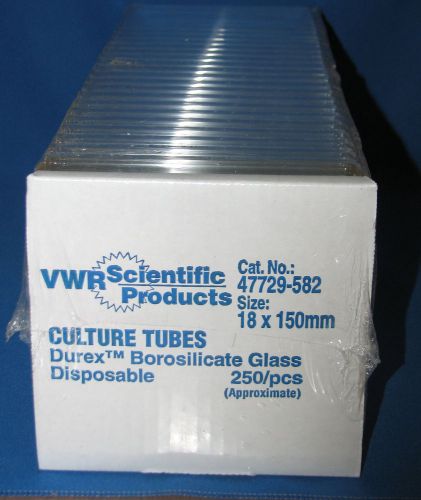 New VWR Disposable Culture Tubes 18mm x 150mm # 47729-582 Qty 250