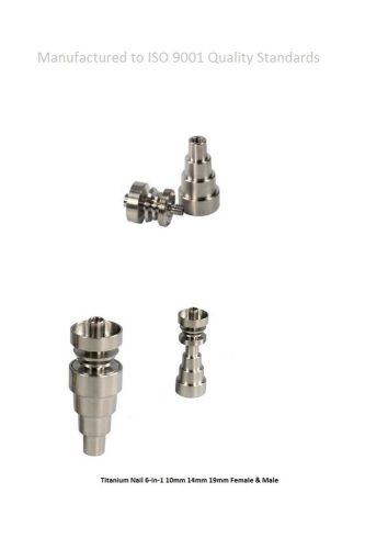 Titanium Nail 6-in-1 10mm,14mm,19mm Female &amp; Male  Adjustable  Domeless