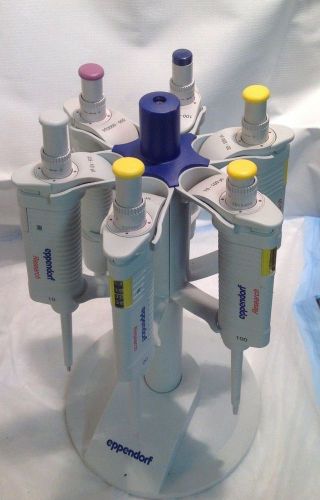 Set 6 eppendorf research series adjustable volume pipette excellent set w rack for sale