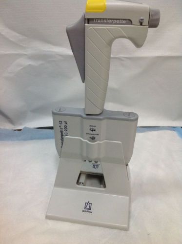 BrandTech Transferpette 12 Channel Manual Pipette, 20-200 uL #1 with stand