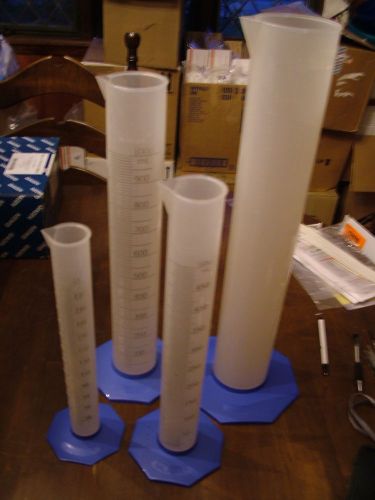 Nalgene Plastic Measuring Cyllinders Set 250mL+500mL+1000mL+2000 mL #3662