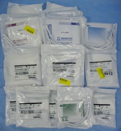 Lot of 16 assorted size trimline medical/welch allyn tempa-kuff bp cuffs for sale