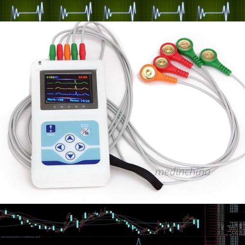 ECG Holter System 3 Channel Holter Recorder/Analyzer w Free Software recorder