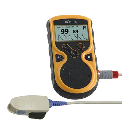 High resolution LCD Handheld Pulse Oximeters to display SpO2, PR, and plethysmog