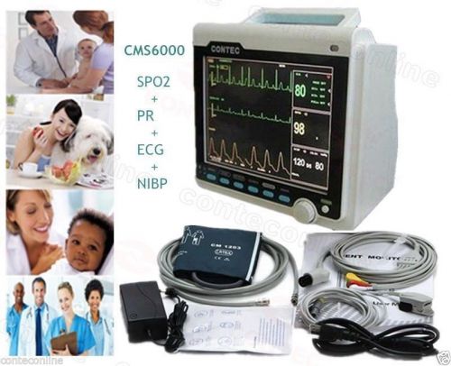 Cms6000a patient monitor 4 parameters nibp spo2 ecg/ekg vital signs monitor for sale