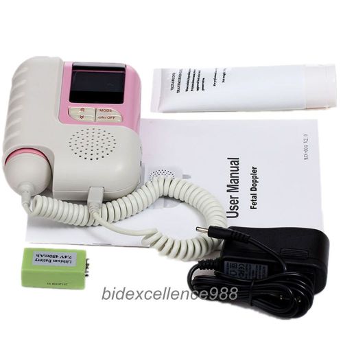 100% TOP CE Fetal Doppler 2MHz with LCD Display &amp; Rechargeable Batteries