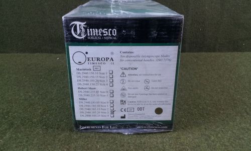 EUROPA Timesco DS.2940.185.20 Miller Size 3 Disposable Laryngospoce Blades