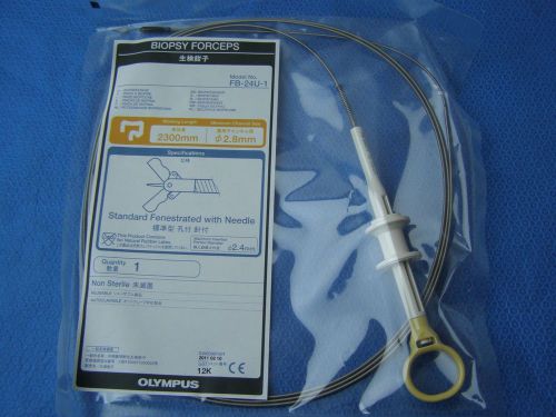 1- Olympus Biopsy Forceps 2.8mm Reusable, FB-24U  Endoscopy Instruments.