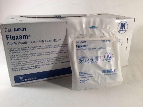 Flexam sterile powder-free exam gloves size medium - box of 40  # n8831 for sale
