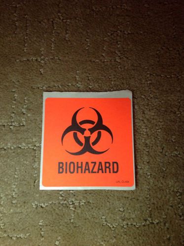 Biohazard sticker - orange - size 3 in. x 3 in.