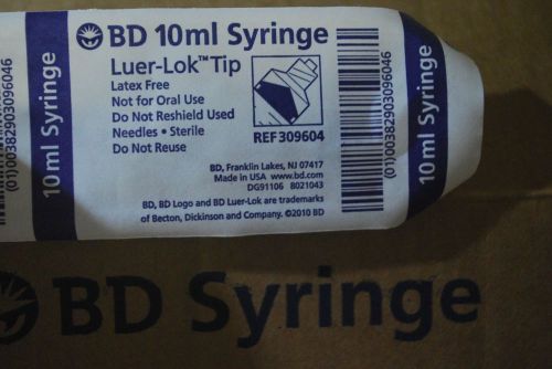 BD 10ml 10cc SYRINGE- (309604) Luer Lok Latex Free