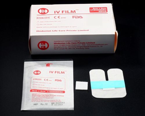 Tegaderm type iv cannula dressing film with pad and notch (pack of 100 pieces) for sale