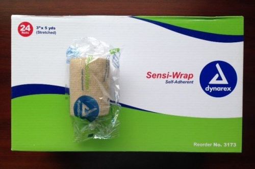 Dynarex Sensi-Wrap 3&#034;x5yrds Self-adherent 24/bx #3173 NEW Sensiwrap Coban Coflex