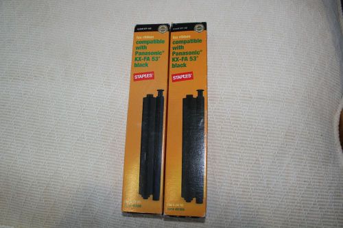 Lot of two staples fax ribbon compatible with panasonic kx-fa-53 item # 481955 for sale