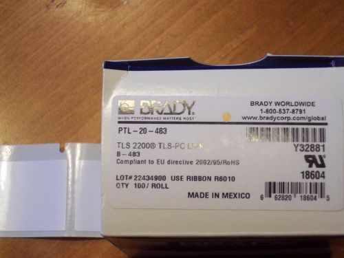 Brady labels  ptl-20-483   qty 100/roll   2&#034; x 1&#034; for sale