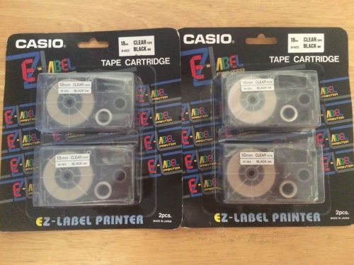 CASIO EZ-LABEL IR-18XS Tape Cartridge 18mm clear tape black ink IR-18X2S 2 Pack