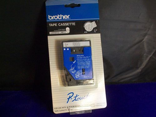 Brother TC-14Z1 tape cassette single-pack for P-touch.White on Clear.New on card