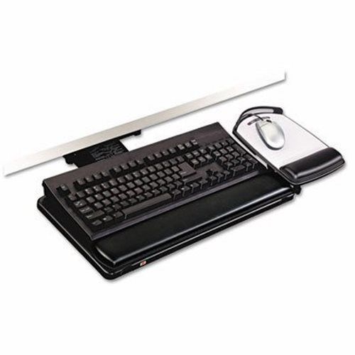 3m Knob Adjust Keyboard Tray, Highly Adjustable Platform, Black (MMMAKT80LE)