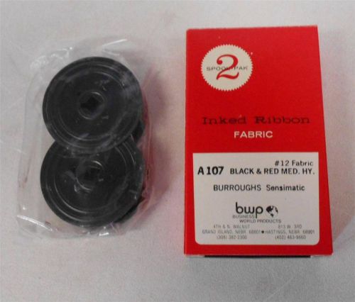 Burroughs Sensimatic Black &amp; Red Medium Heavy  #12 Inked Fabric Ribbon A107
