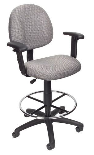 B1616 boss gray deluxe posture with footring &amp; adjustable arms drafting stool for sale
