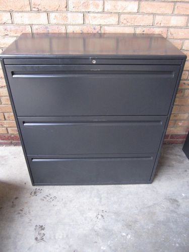 Black metal 3 drawer hanging file cabinet for sale