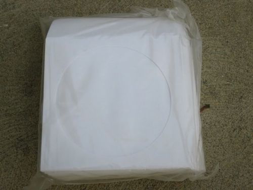 1375 White Paper CD DVD Sleeves Envelopes Plastic Transparent Window and Flap