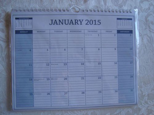 NEW  BLUE 2015 HANGING 8 1/2 &#034; x 11&#034; WALL DESK MONTH AT A CALENDAR GLANCE  d