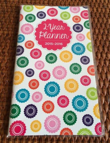 2015-2016 Year COLORFUL CIRCLES Planner Pocket Purse Calendar  NEW
